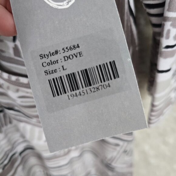 Habitat Gray Pullover Dress‎ Large Artsy Stretch 3/4 Sleeve Casual Above Knee - Picture 7 of 14